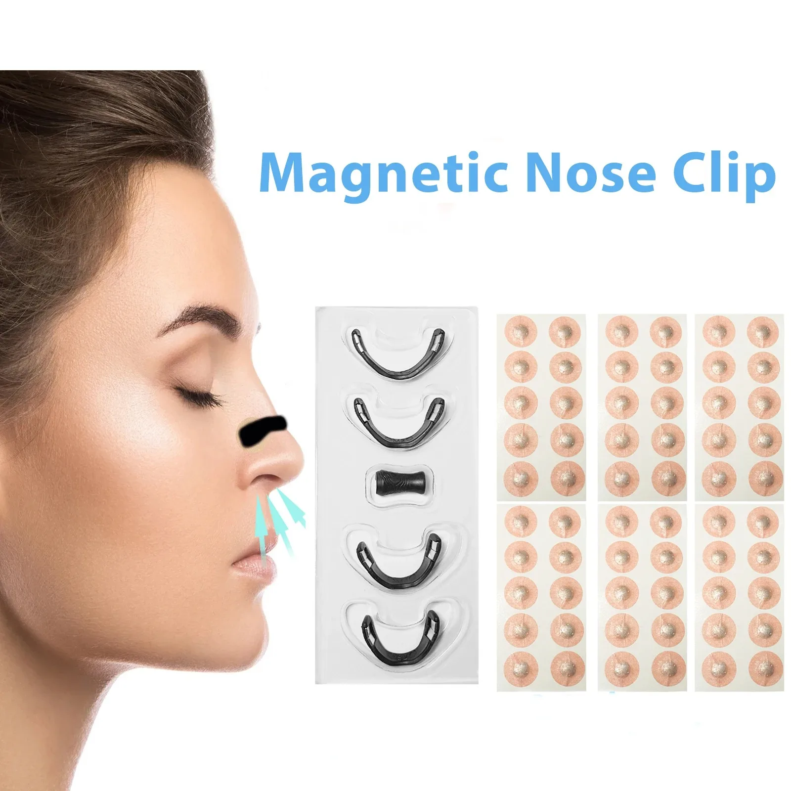 30Day Anti-Snoring Sleep Mouth Tape Nasal Breathing Dilators Starter Kit with Magnetic Nose Strips for Reducing Snoring