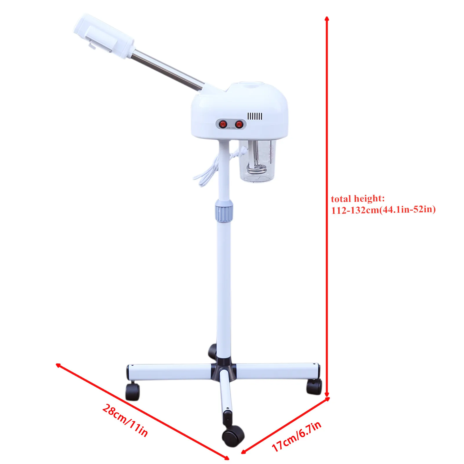 Ozone Facial Steamer, Hot Mist Function, Home & Salon Use, Extract Blackheads, Rejuvenate, Hydrate Skin, Adjustable Height