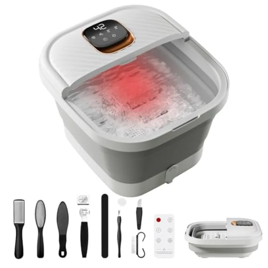 

Collapsible Foot Spa with Heat Foldable Foot Bath Massager Temperature Control Touchscreen Foot Massage Rollers Pedicure Spa fo