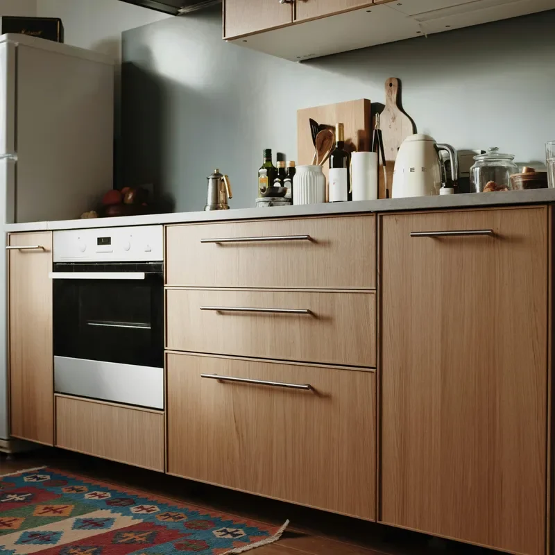 American Household Solid Wood Multi-Layer Floor Standing Kitchen Cabinet with Storage Rack for Dining & Organization