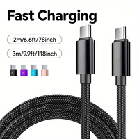 66W 5A Nylon 1m 2m 3m USB C To Type C Fast Charging Cable for Iphone 15 16 Pro Max Samsung S24 Xiaomi OPPO Charging Cable
