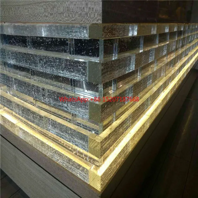 

50 * 200Mm wavy foam white crystal glass brick glass block for table use