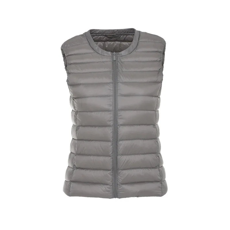 Herfst Winter Vrouwen Ultra Light Dunne Bodywarmer Witte Eendendons Warme Winter Slim Vest Onder Parka Vrouwelijke Draagbare Uitloper