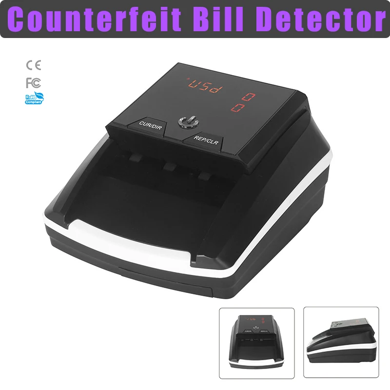

Автоматический детектор поддельных банкнот: счетчик денег, валидатор долларов США и евро, обнаружение денег по УФ, МГ, ИК-излучению и определению типа бумаги.