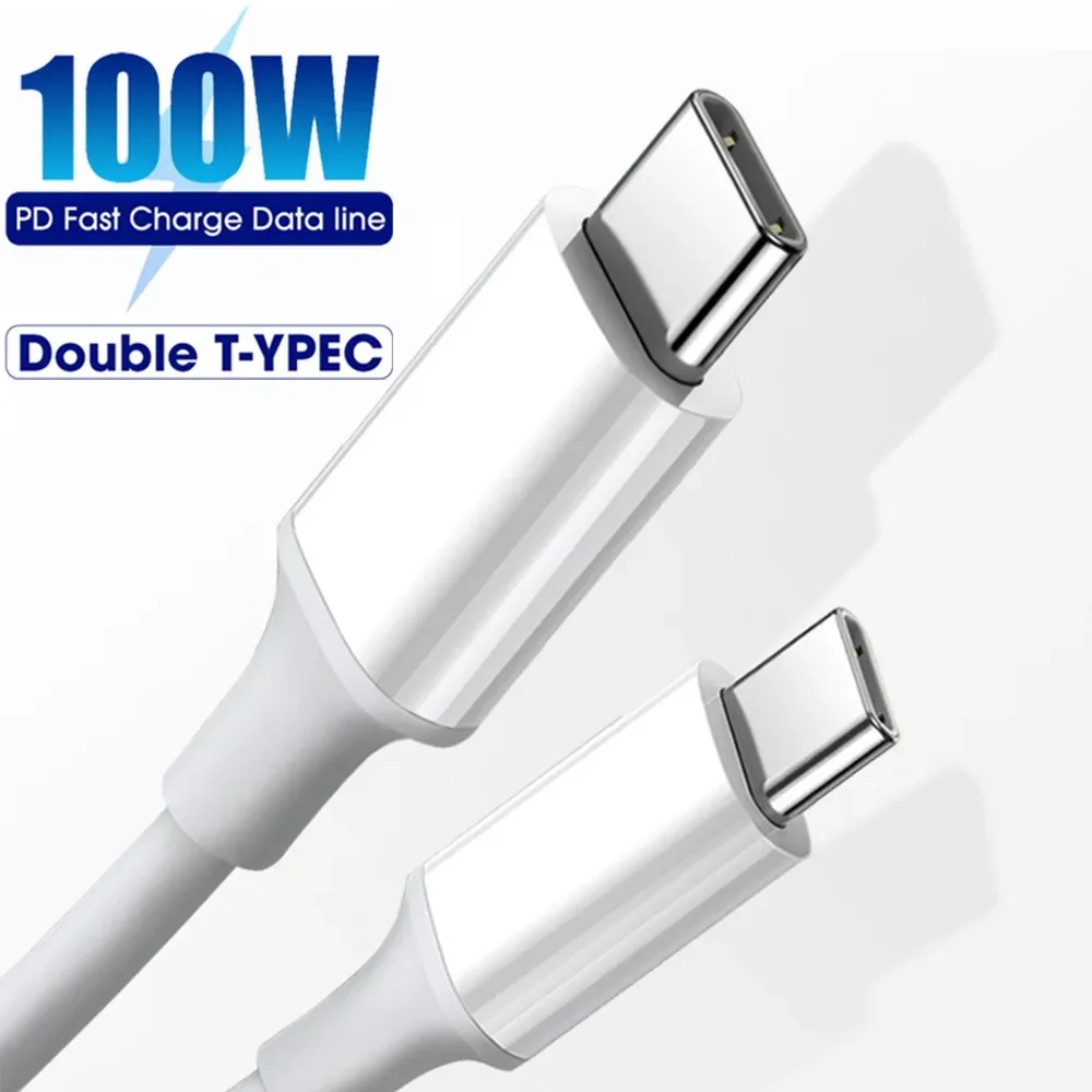 

100W Fast Charging Type-C To Type-C Cable for IPhone Xiaomi Redmi Huawei MacBook Pro Charger USB C 1M 2M 3M Cable