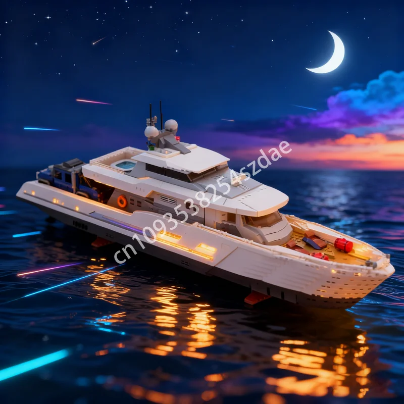 

4367 шт. MOC Explorer S Yacht БЕЛАЯ версия, модель лодки, строительные блоки, креативная идея, рождественские подарки, кирпичная игрушка, детский день рождения