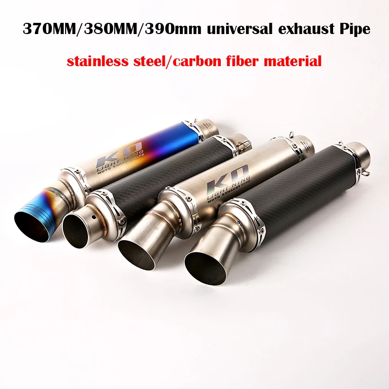 

38-51mm Universal Exhaust Muffler Pipe Silencer With DB Killer Carbon Fiber Motorcycle Escape 370/380/390mm Length Slip On