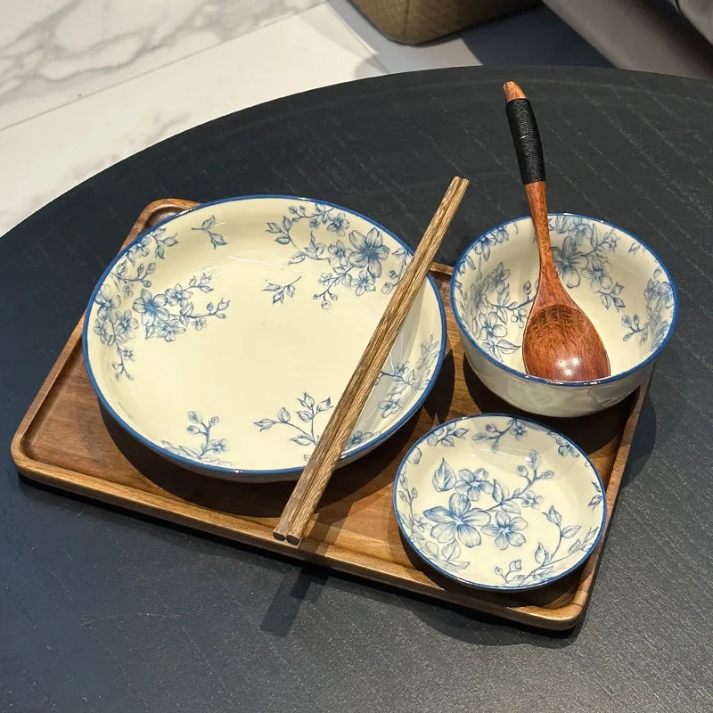 

Роскошный обеденный набор в скандинавском стиле, тарелки, дизайнерские синие круглые европейские тарелки, обеденные наборы, керамические элегантные кухонные тарелки Vaisselle