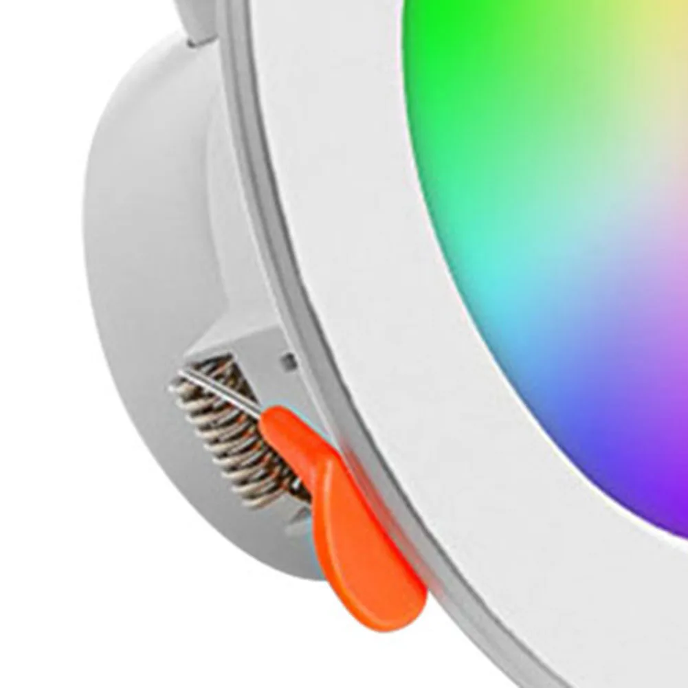 Tuya Recessed ضوء مستدير موفر للطاقة LED ملون النازل بلوتوث متوافق مع التحكم في الهاتف المحمول لـ Alexa Google Home