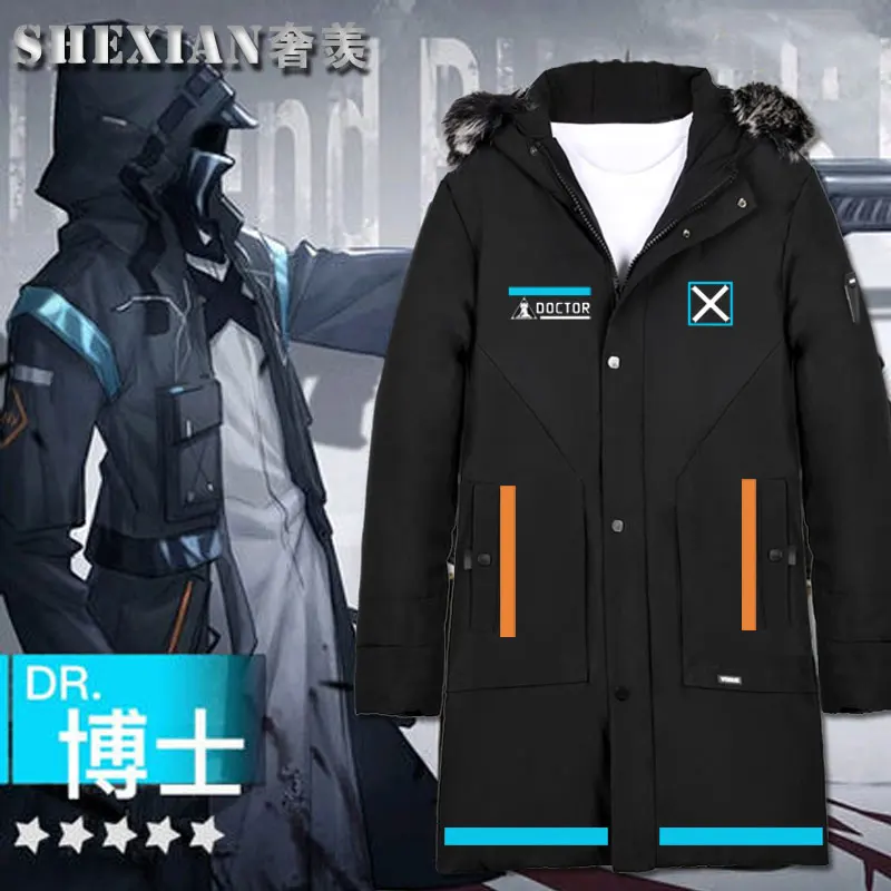 Game Arknights Doctor Windbreaker Sweater Manga cosplay Premium fleece Hooded Arknights thick jacket clothes Japanese Coat suits