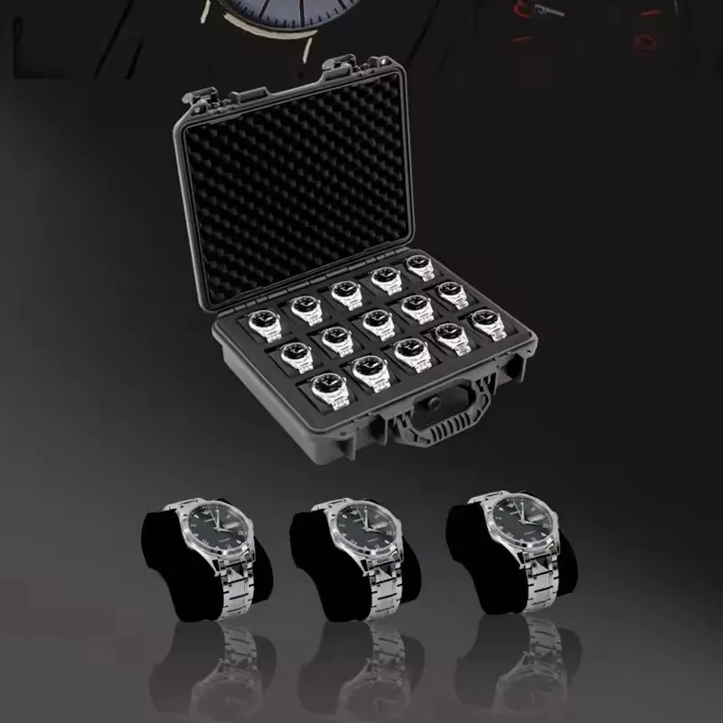 15 Slots ABS Plastic Waterproof Watch Box Portable Safety Equipment Watches Impact Resistant Organizer Storage Tool Case