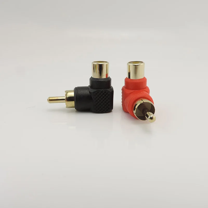 ذكر إلى أنثى RCA موصل ، محولات التوصيل الزاوية اليمنى ، L نوع الكوع لكاميرا CCTV الصوت J17 ، 90 درجة ، م ، F
