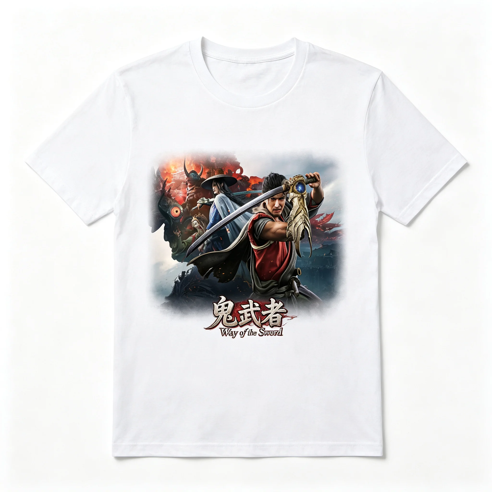 New AAA Action Game Miyamoto Musashi Oni Gauntlet Print Cotton T-Shirt Unisex Short Sleeve Tee