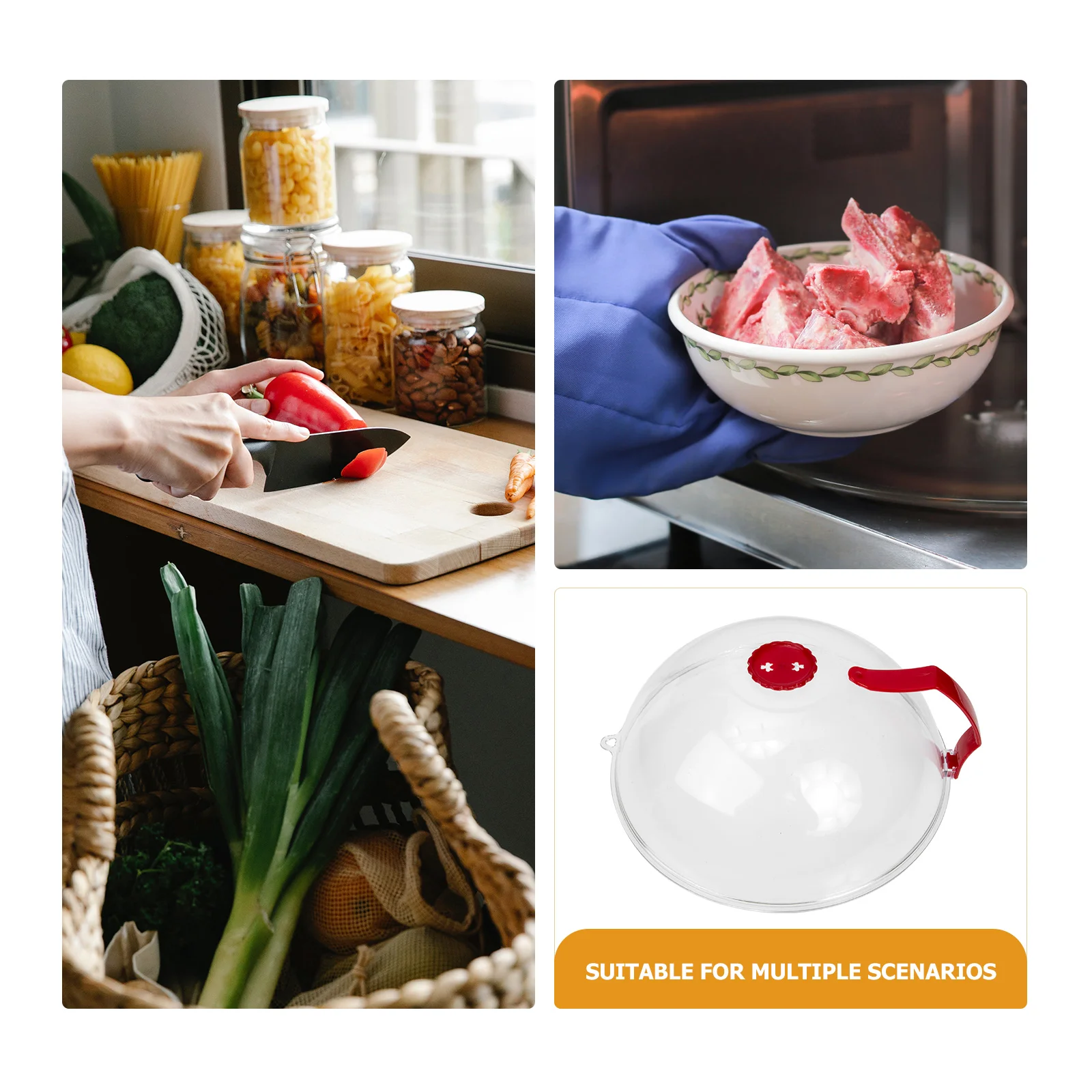 

Microwave Splatter Guard Food Cover Clear PP Kitchen Supplies Home Restaurant Hotel Party Use Keeps Even Reheating