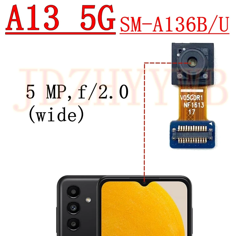 

Front Rear Camera For Samsung Galaxy A13 5G A136B A136U Frontal Selfie Wide Back Main 50MP Camera Module Flex Cable