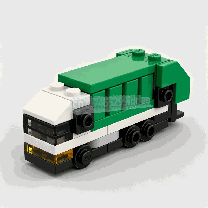 41PCS Mini Waste Collection Truck Building Blocks City Service Vehicle Model DIY Assembly Toy Creative Collection Display Gift