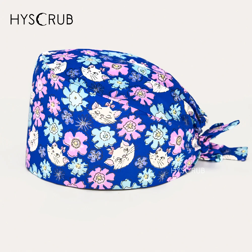 new Cartoon Print Scrubs Cap Surgical Operating Room Hat for Men Medical Scrub Cap