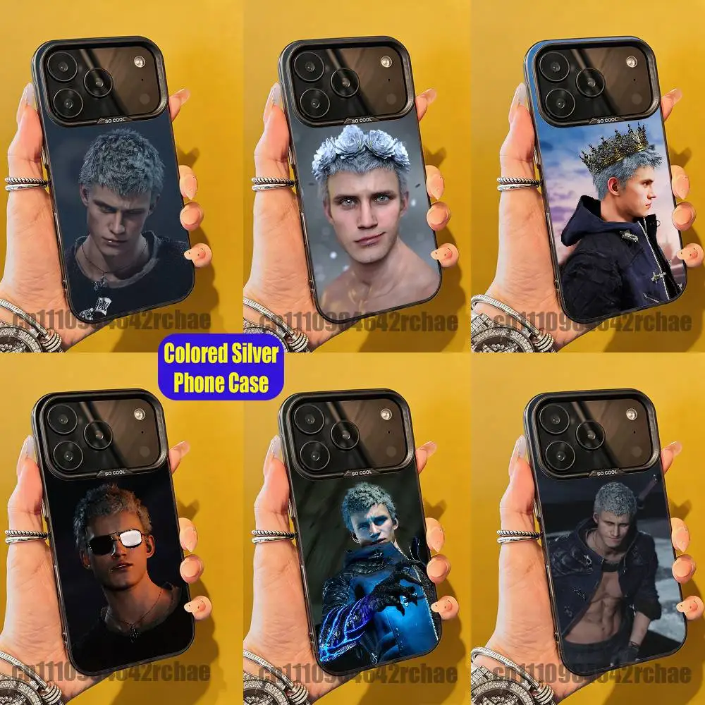 For D-Devil May Cry DMC 5 Nero Phone Case iPhone 14,16,12,15,13,17,11,E,Pro,Max,Plus,Air,Mini DIY Color Silver Shell