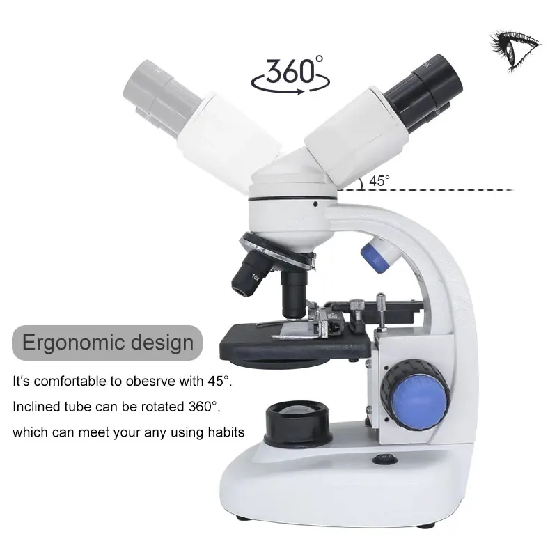 Imagem -04 - Microscópio Biológico com Câmera Digital Grande-campo Ocular 40x2000x Zoom Binocular Microscópios Ajustável Iluminação Led