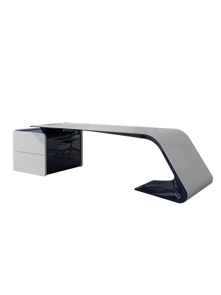 

White Painted Boss Table, Large Class Desk, Simple Modern Office, President Table, Office Desk And Chair Combination