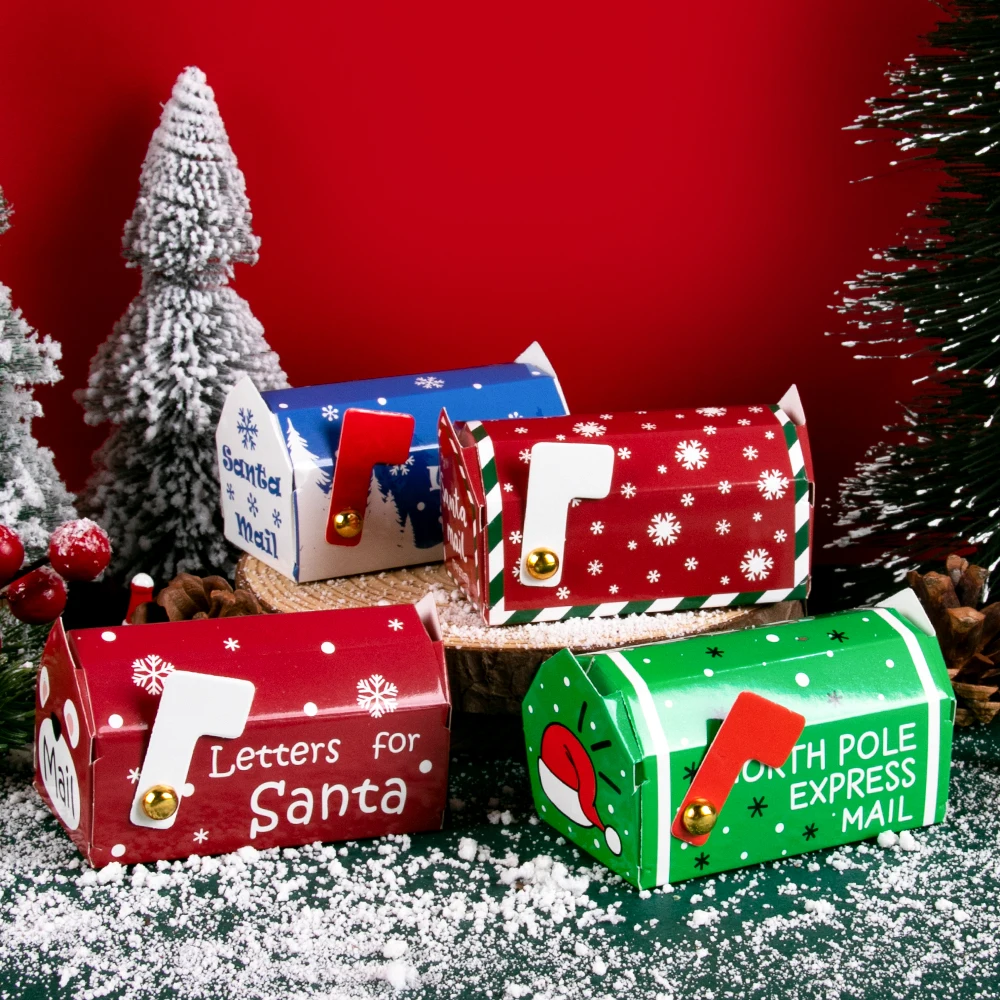 

6/12pcs Christmas Mailbox Candy Gift Box Snacks Cookie Box Kids Christmas Gift Xmas New Year Party Decor 2025 Navidad Noel Gift