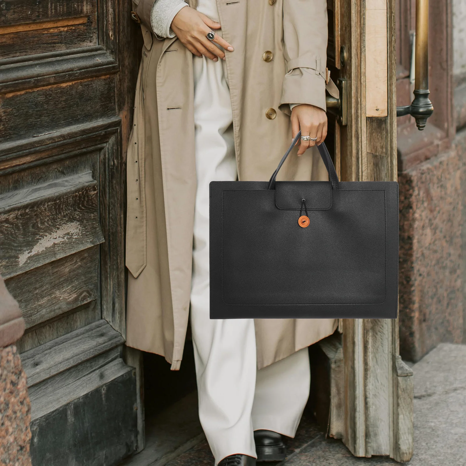 

15 Inch Laptop Briefcase Business Handbag Waterproof For Work Travel Office Portable Computer Bag Men Women Lightweight Tote