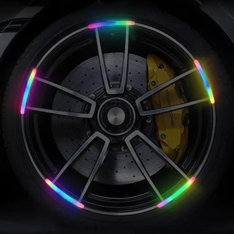 40pcs Car Wheel Hub Reflective Sticker Tire Rim Reflective Strips Luminous for Night Driving Car Bike Motorcycle Wheel Sticker image 2
