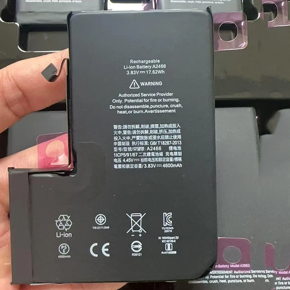 Batería de diagnóstico de 5 piezas que muestra la pieza genuina sin mensaje emergente para iPhone 12 13 Pro max 14 Plus 15Pro max 14Pro reemplazo de batería