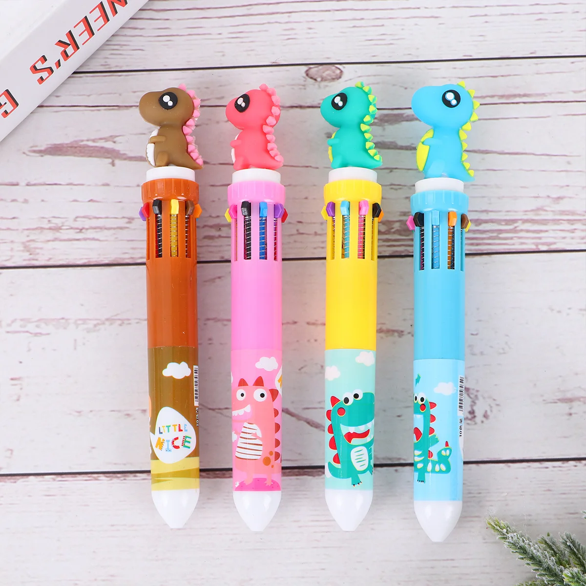 

4 Pcs Colorful Ballpoint Pens Writing Student Stationery Supplies Creative Signing Dinosaur Shaped