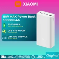 Xiaomi Power Bank 3 30000mAh USB Type C PD 18W Fast Charging External Battery Powerbank Xiaomi 30000 mAh For Mobile Phone