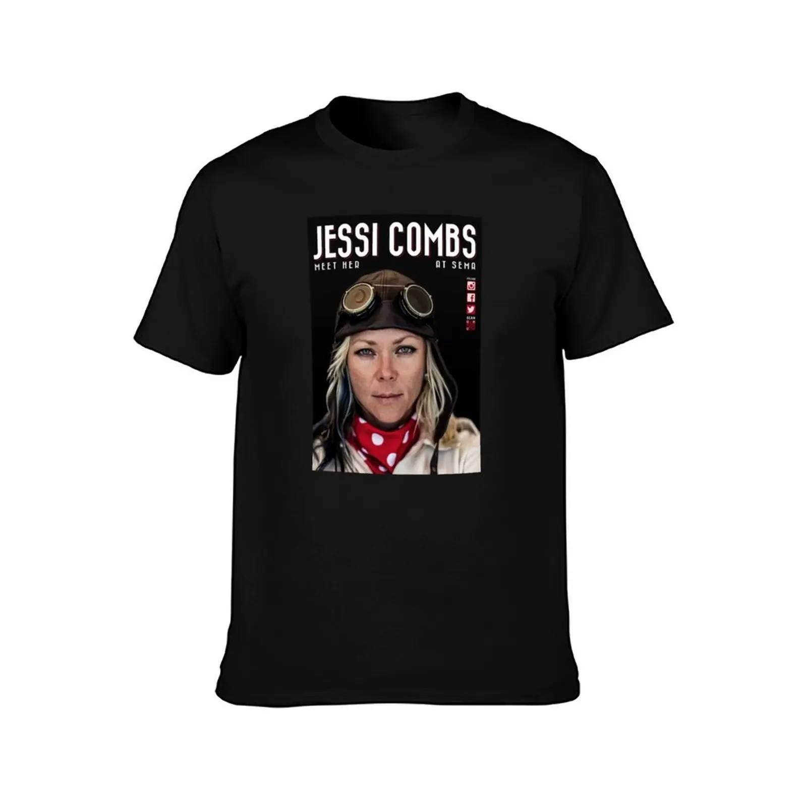 Jessi Combs Meet Her At Sema Cover T-Shirt, Summer Casual Cotton Tee, Oversized Streetwear Tops, Vintage Graphic Print