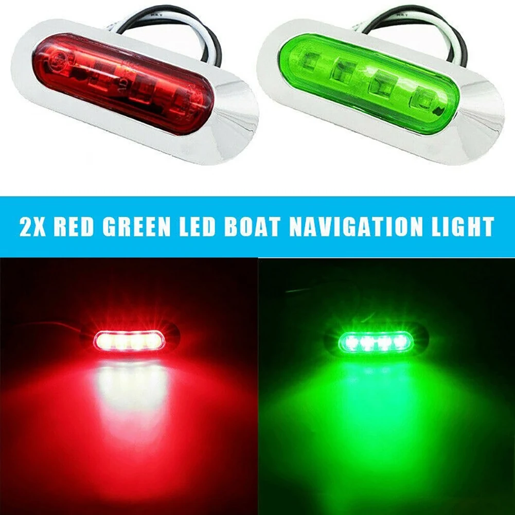 

2pcs Red Green LED Boat Navigation Light Deck Waterproof Bow Pontoon Lights Marine Boat Transom LED Stern Light 12-24V