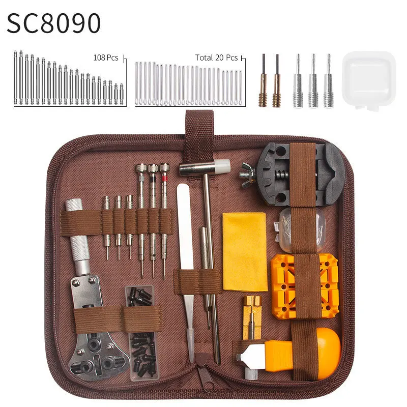 Horlogereparatieset, professionele horlogereparatiegereedschapset, horlogebatterijvervangingsgereedschapset 224-delig, professionele veerstaafgereedschapset, W