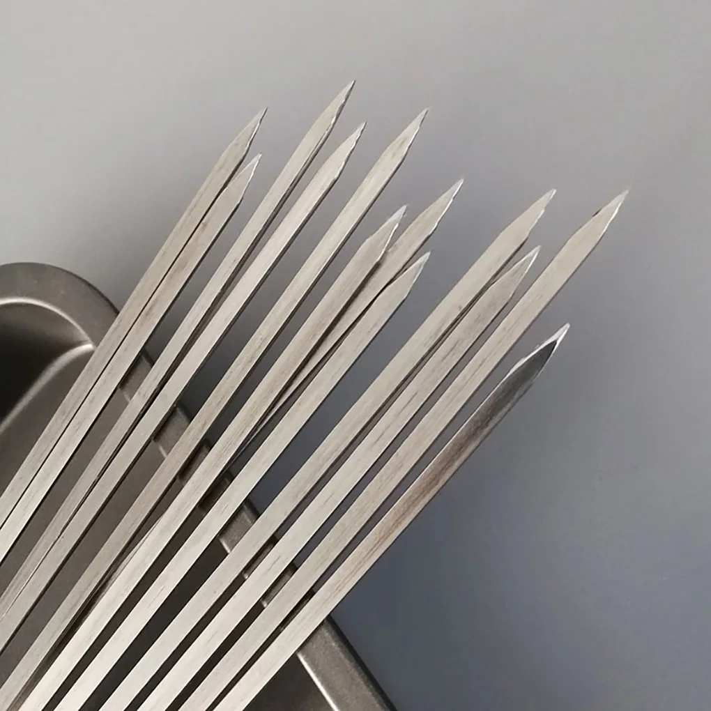 20pcs Stainless Steel Grill Stick Reusable Barbecue Skewer Long BBQ Needle Washable Outdoor Skewer