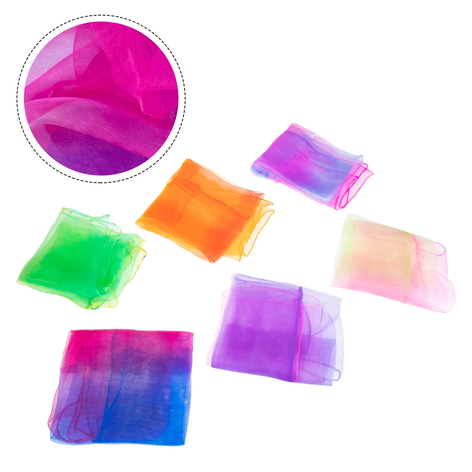 

6pcs Colorful Gift Scarf Juggling Towels Kids Silk Play Dance Two-color Lightweight Stage