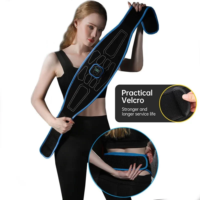 Smart EMS Abdominal Trainer Muscle Stimulator Toner Fitness Vibration Waist Belt Body Slimming Belt Electric Weight Loss Unisex