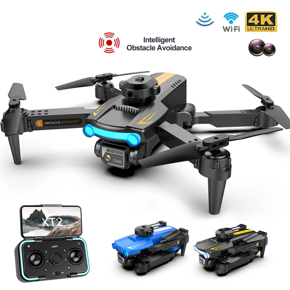 Mini Dron XT2 4K, cámara Dual, cuatro lados, evitación de obstáculos, posicionamiento de flujo óptico, cuadricóptero plegable, juguetes, regalos, 2023