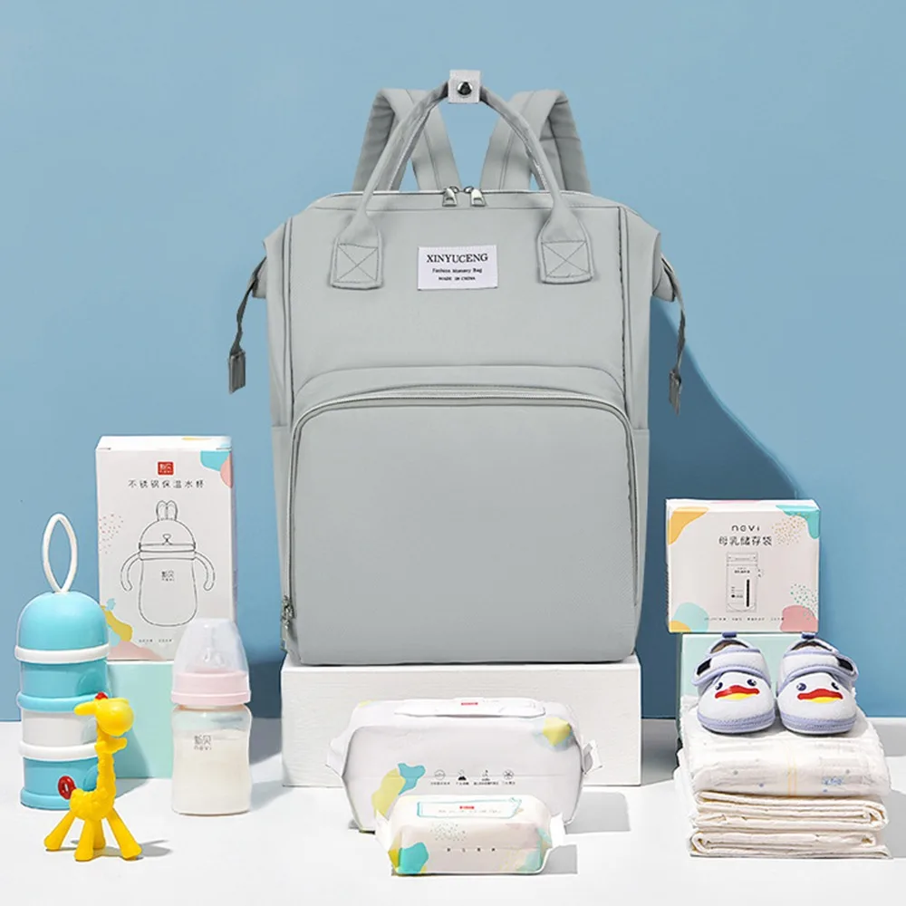 Wielofunkcyjny Plecak dla Mamy Duża Pojemność Tkanina Oxford Torba na Pieluchy dla Niemowląt Odporna na Zużycie Jednolity Kolor Torba na Ramię dla Mamy na Zewnątrz