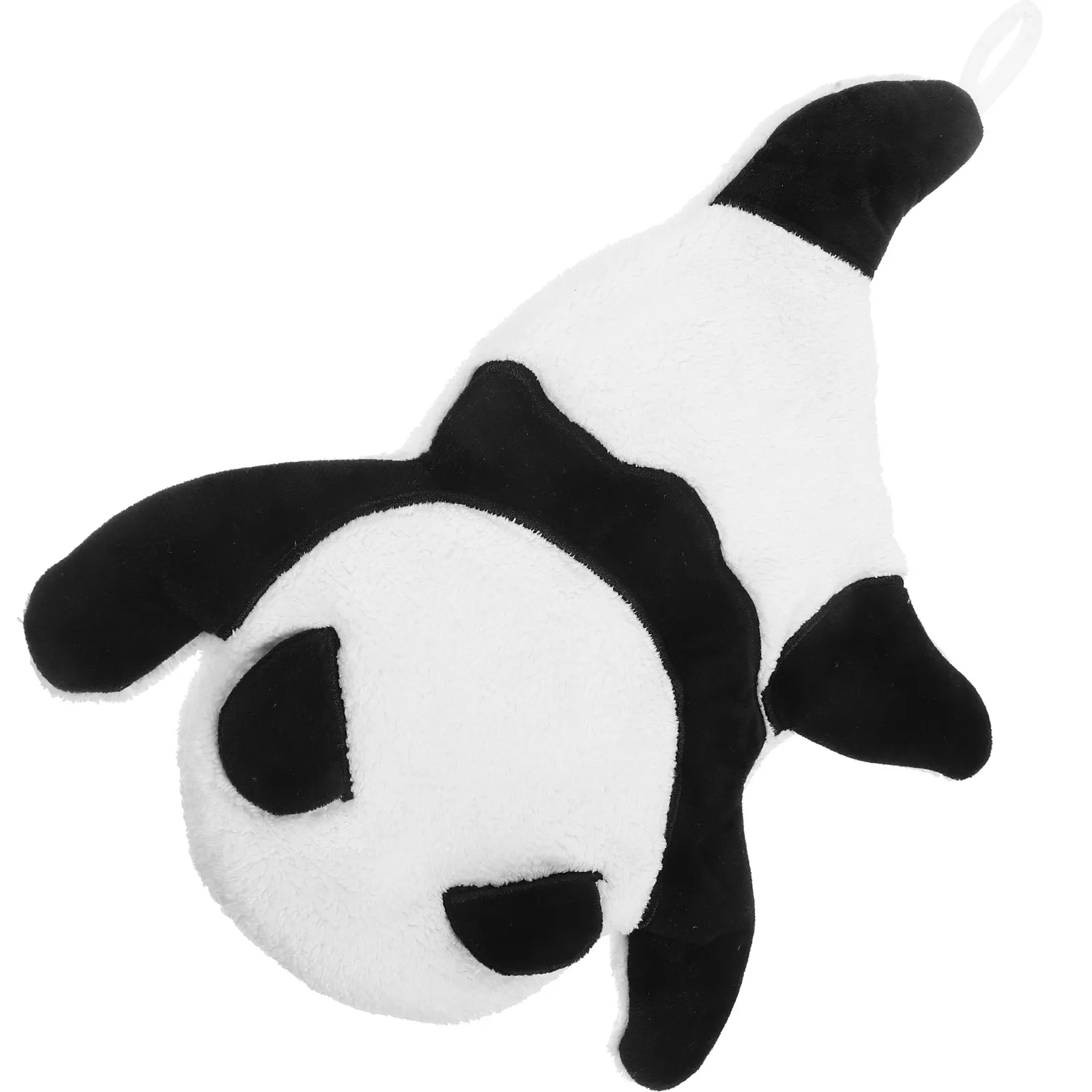 Cute Panda Hand Towel Coral Fleece Material High Absorbency Soft Comfortable Hanging Lanyard Design Bathroom Kitchen Hand Drying