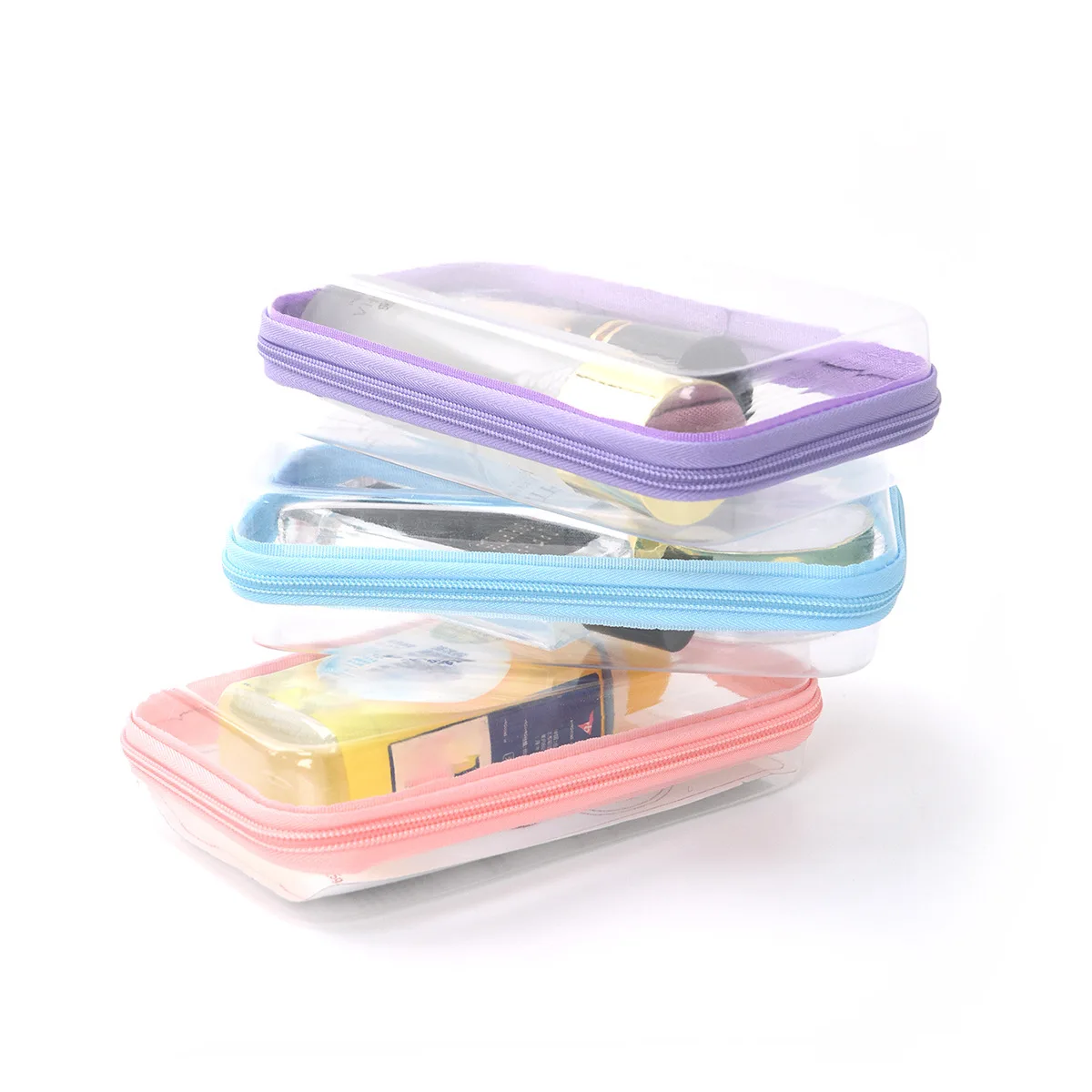 

Transparent PVC Storage Bags Doll Toy Display Organizer Zipper Stationery Pouch Travel Dustproof Small Makeup Bag Clutch Wallet