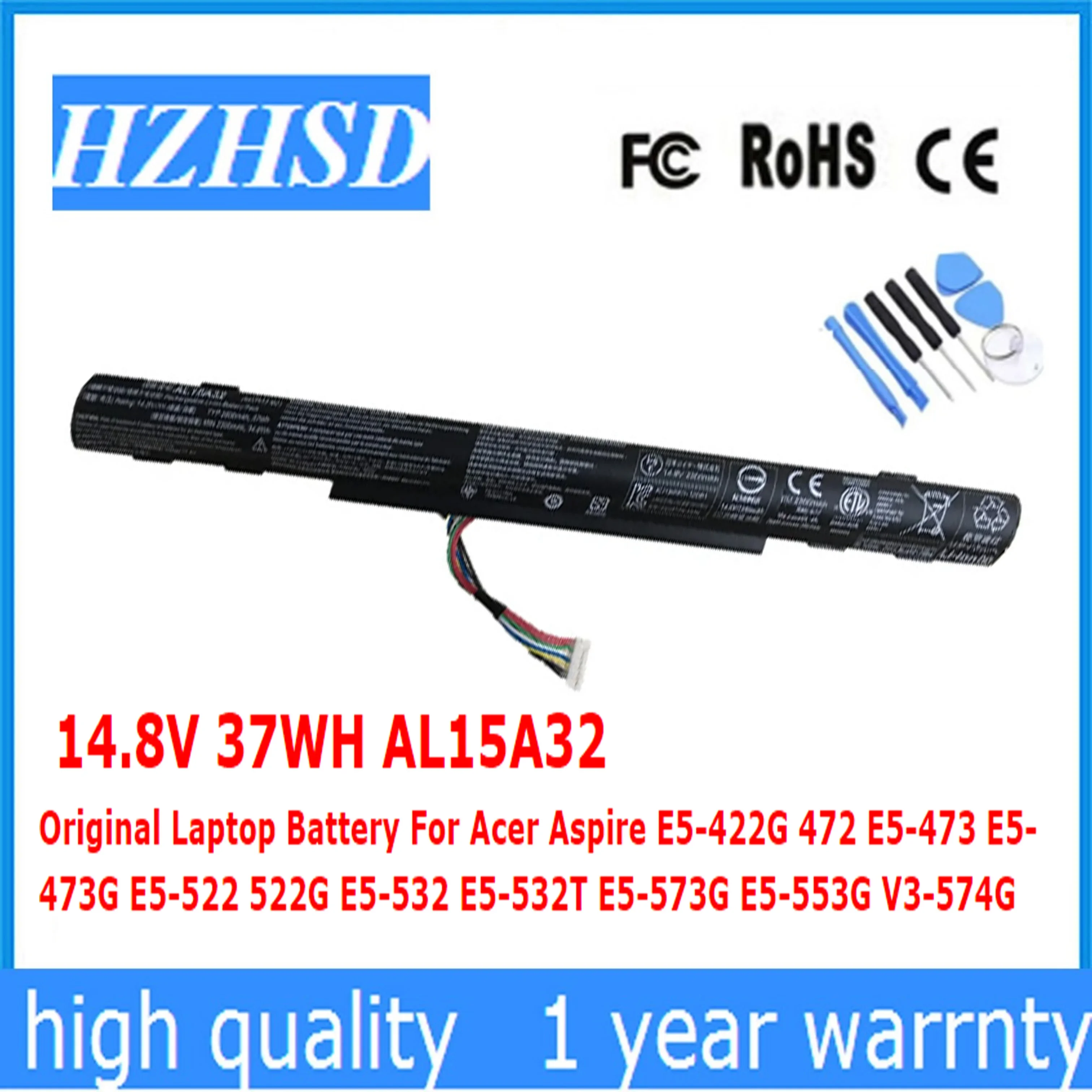 14.8V 37WH AL15A32 Original Laptop Battery For Acer Aspire E5-422G 472 E5-473 E5-473G E5-522 522G E5-532 E5-532T E5-573G E5-553G