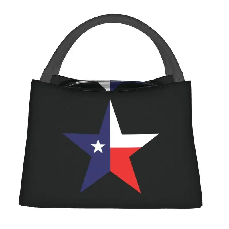 Texas Lone Logo Lunch Boxes Women Flag Of Texas Cooler Thermal Food Insulated Lunch Bag Hospital Office Pinic Container