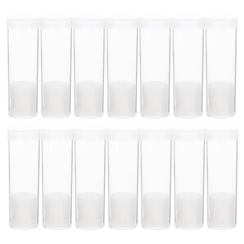

20Pcs Transparent Coin Storage Tube Round Plastic Holder with Soft Foam Lining Secure Closure for 31Mm Coin Collection Organizer