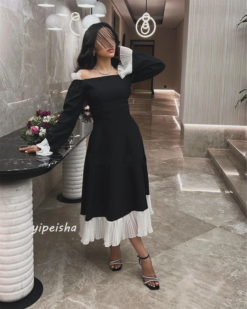 Customized Jiayigong High Quality Evening Jersey Draped Ruffles Ruched Formal A-line Off-the-shoulder Bespoke Occasion Gown