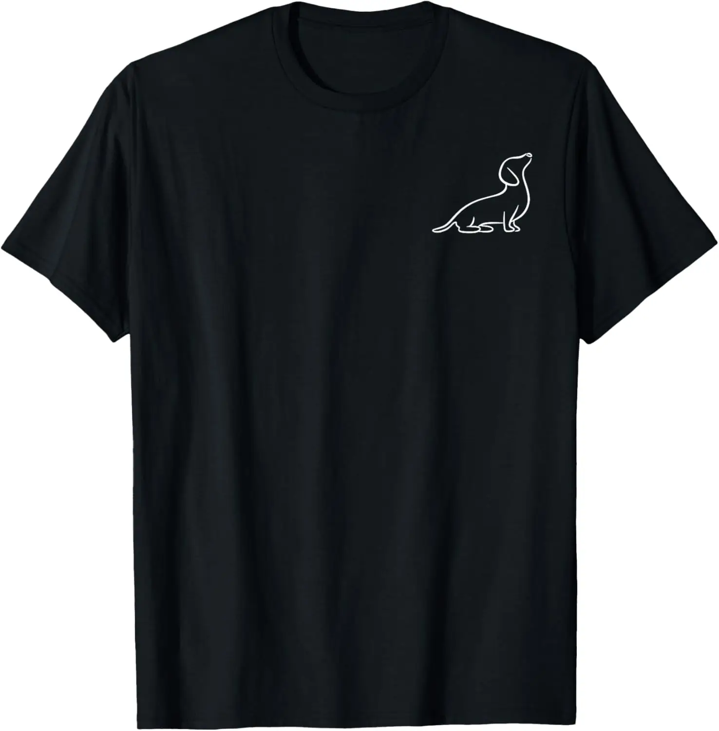 

Dachshund Line Art Cute Wiener Dog Graphic Tee Soft Breathable Casual Top for Men