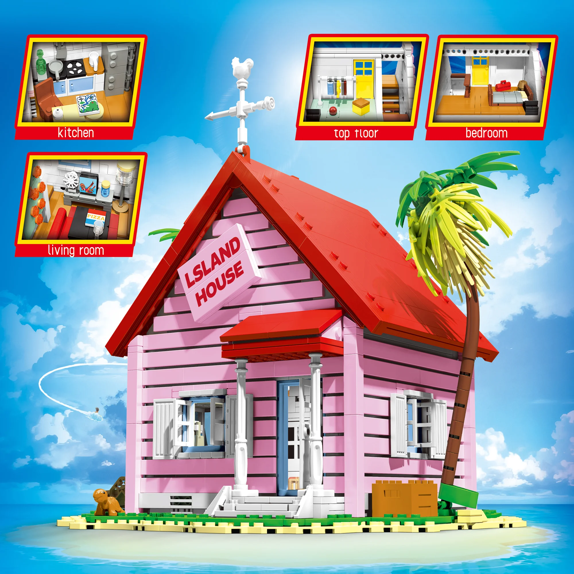 80024 Street View Ocean View House, Modelo Arquitectónico de Bloques de Construcción, MOC, Modelo de Partículas Pequeñas, Juguete de Ensamblaje, Regalo de Cumpleaños para Niños