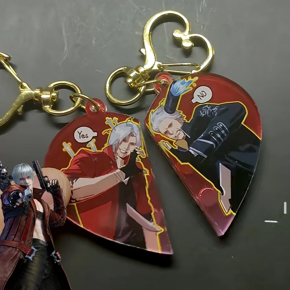 

Anime Devil May Cry Vergil Cosplay Key Chain Acrylic Keychains Magnetic Backpack Pendant Keyring Jewelry Accessories Ornament