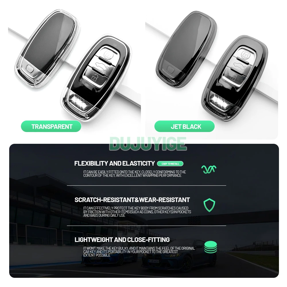 Clear TPU Car Key Case For Audi A4 S4 RS4 B8 8K A1 8X A3 S3 RS3 8V R8 4S Key Fob Cover Protector Shell Auto Accessories view 2