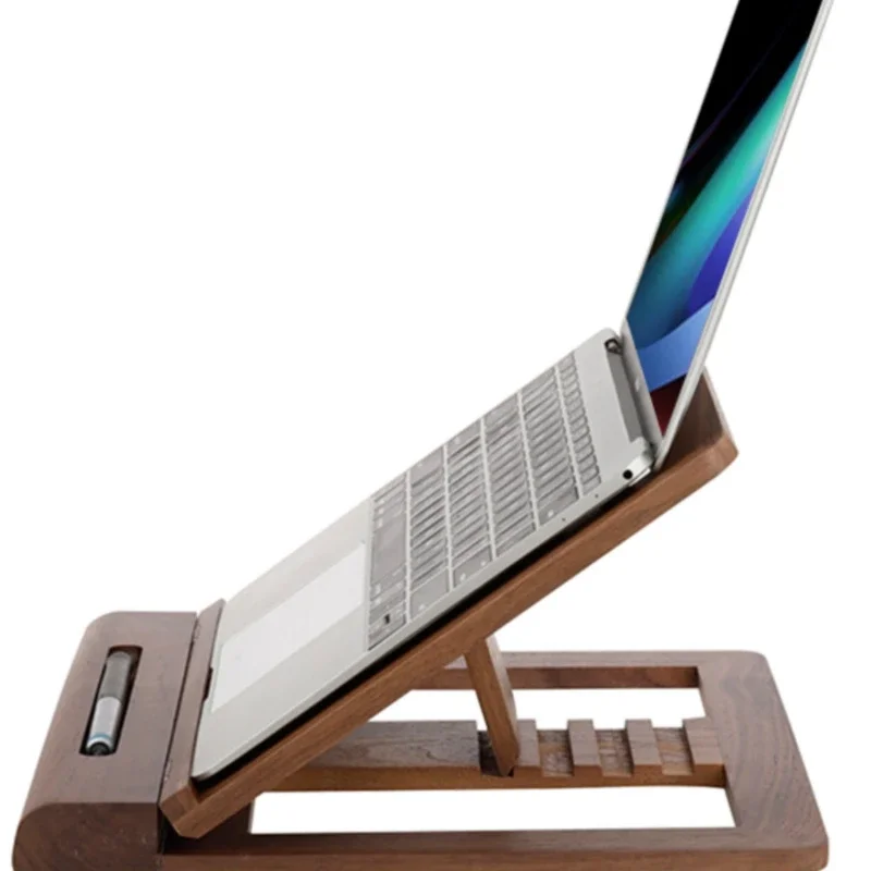 Notebook computer Solid wood support, foldable portable desktop, heightened heat dissipation wood