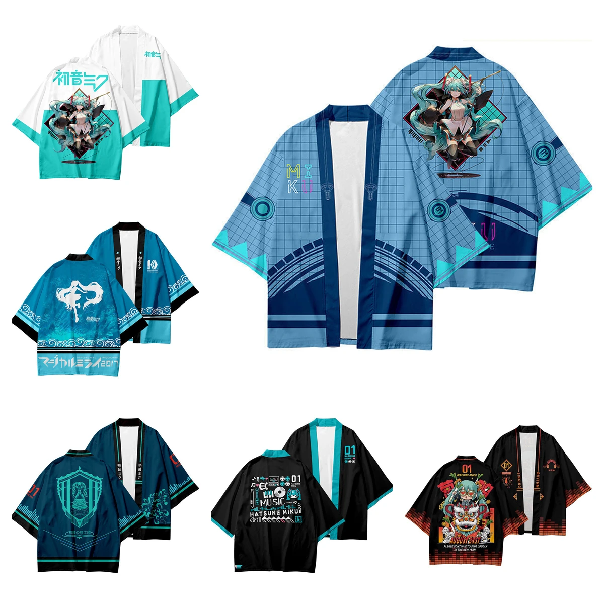 Anime Game Hatsune Miku Kimono Cosplay Cloak Women Girl Yukata Bathrobe Cardigan Jacket Pajamas Sportswear Halloween Costumes